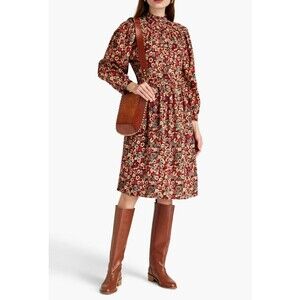 Antik  Batik Colline Floral Print Cotton Midi Dress Size Large 42